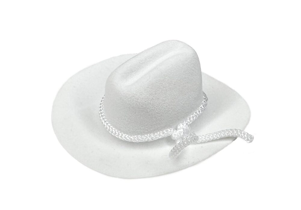 4055 12 Pcs Mini Cowboy Hats - Western Wedding Favors Decoration White, 2"